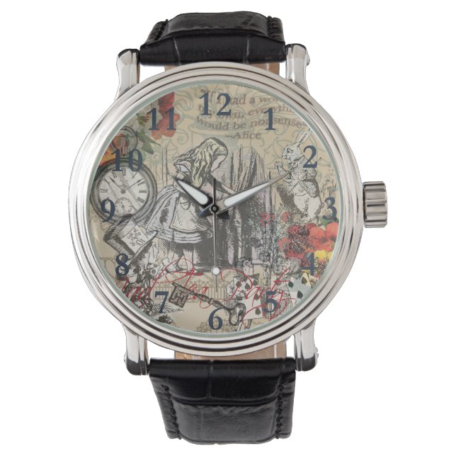 Alice in Wonderland Curtain Classic Art Watch (Front)