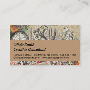 Alice in Wonderland Curtain Nonsense Business Card