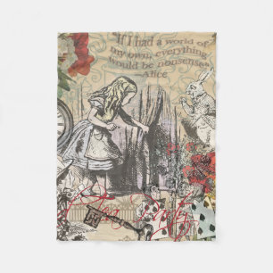 Alice in Wonderland Curtain Nonsense Fleece Blanket
