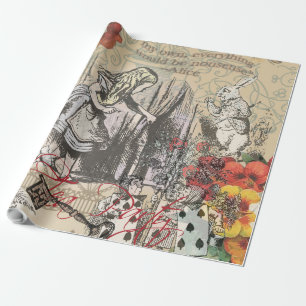Alice in Wonderland Curtain Nonsense Wrapping Paper