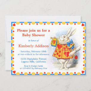 Alice in Wonderland Custom Baby Shower Invitations