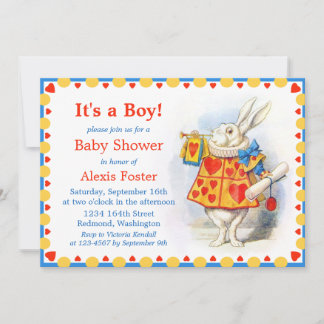 Alice in Wonderland Custom Baby Shower Invitations