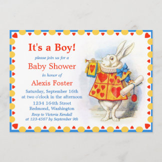 Alice in Wonderland Custom Baby Shower Invites