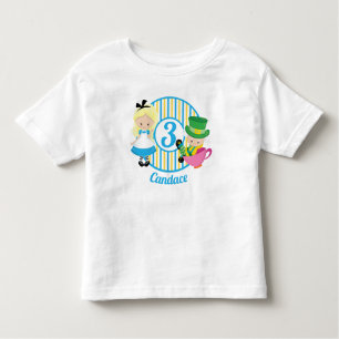 Alice in Wonderland Cute Custom Kids Birthday Toddler T-Shirt