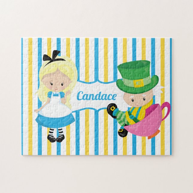 Alice in Wonderland Cute Custom Kids Jigsaw Puzzle (Horizontal)