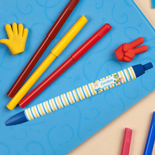 Alice in Wonderland Cute Kids Book Blue Yellow Black Ink Pen