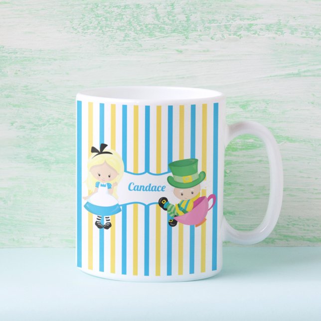 Alice in Wonderland Cute Kids Monogram Tea Party Coffee Mug (Creator Uploaded)