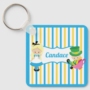 Alice in Wonderland Cute Personalised Kids Book Key Ring