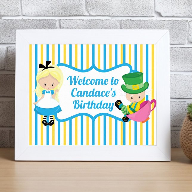 Alice in Wonderland Cute Welcome Kids Birthday Poster (Creator Uploaded)