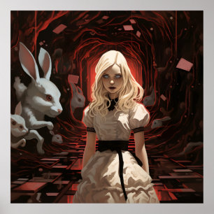 Alice in Wonderland Dark Surrealistic Poster