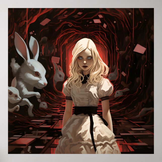 Alice in Wonderland Dark Surrealistic Poster (Front)