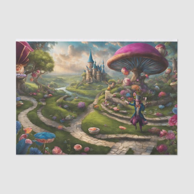 Alice In Wonderland Decoupage Tissue Paper (Front)
