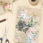 Alice In Wonderland Decoupage Vintage Cheshire Cat Tissue Paper<br><div class="desc">Beautifully designed vintage Alice in Wonderland Decoupage-themed tissue paper. Design features a mix of our own hand-drawn original florals and artwork. We've meticulously restored the iconic Alice in Wonderland vintage Cheshire Cat illustrations by hand sketching them and bringing them to life with beautiful watercolor undertones. Design features original hand-drawn vintage...</div>