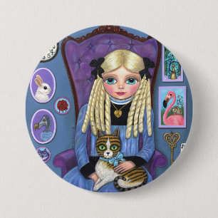 Alice in Wonderland & Dinah Cat Cute Fairy Tale 7.5 Cm Round Badge