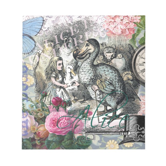 Alice in Wonderland Dodo Classic Tenniel Art Notepad (Front)