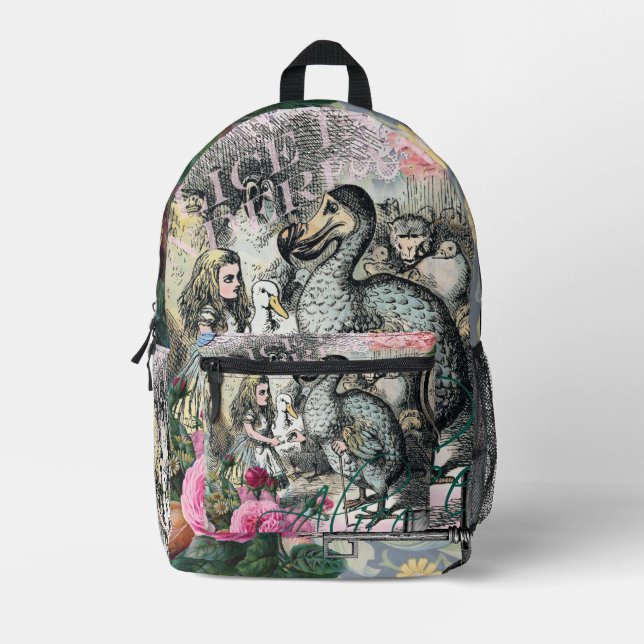 Alice in Wonderland Dodo Classic Tenniel Art Printed Backpack (Front)