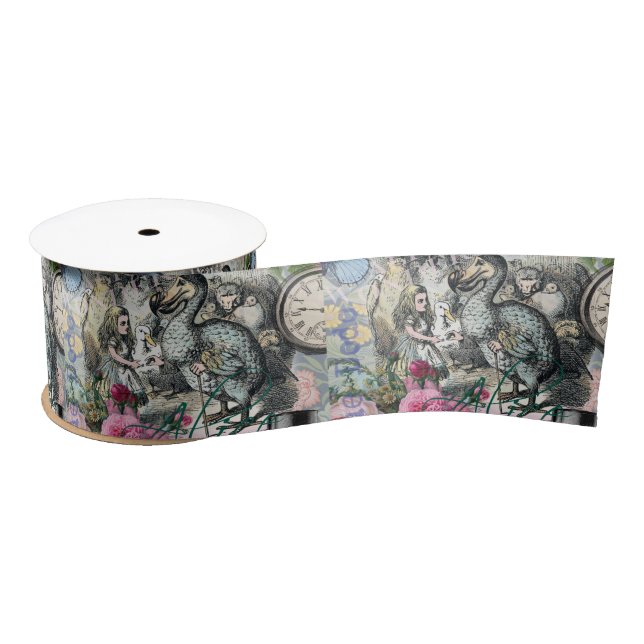 Alice in Wonderland Dodo Classic Tenniel Art Satin Ribbon (Spool)