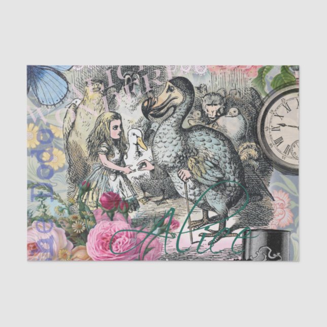 Alice in Wonderland Dodo Classic Tenniel Art Tissue Paper (Front)