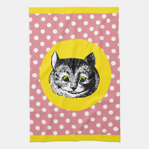 Alice in Wonderland Dotty Cheshire Cat Tea Towel