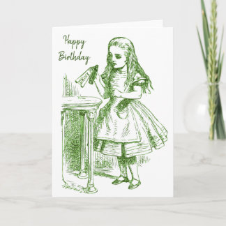 Alice in Wonderland Drink Me Birthday Card