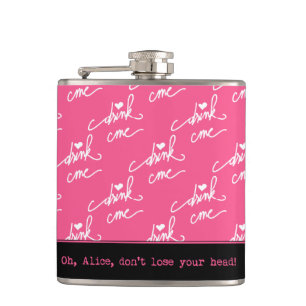 Alice in Wonderland Drink Me Warning Hip Flask