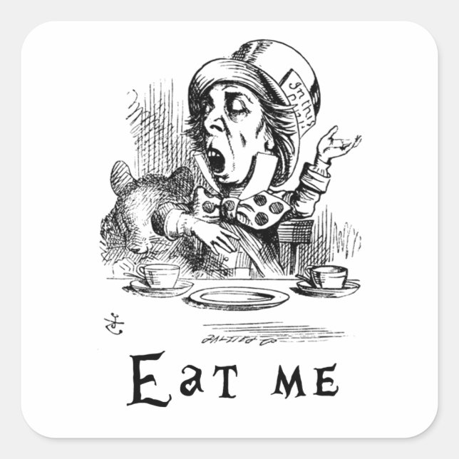 Alice in Wonderland - Eat me Square Sticker (Front)
