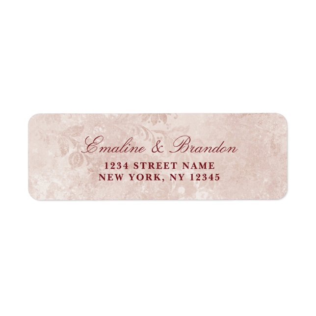 Alice in Wonderland Elegant Wedding Return Address Label (Front)
