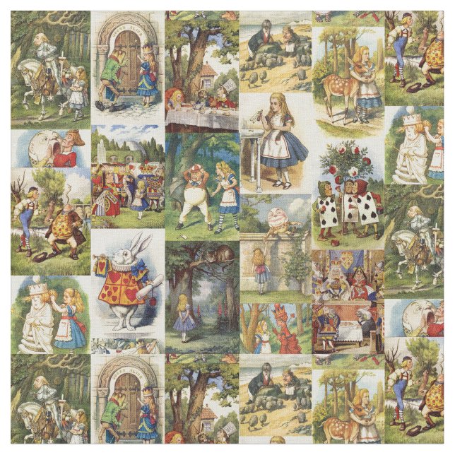 Alice in Wonderland Fabric (Close Up)