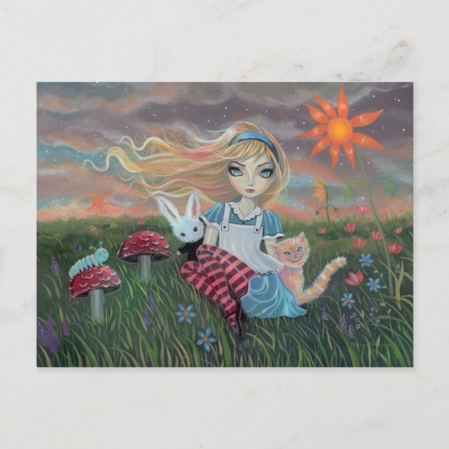Alice in wonderland Fantasy Art Postcard (Front)