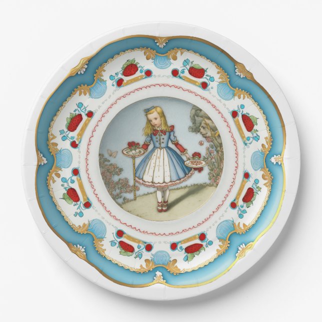 Alice in Wonderland - Faux China Paper Plates (Front)