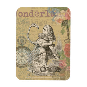 Alice in Wonderland Flamingo artwork art Magnet