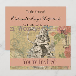 Alice in Wonderland Flamingo Classic Invitation