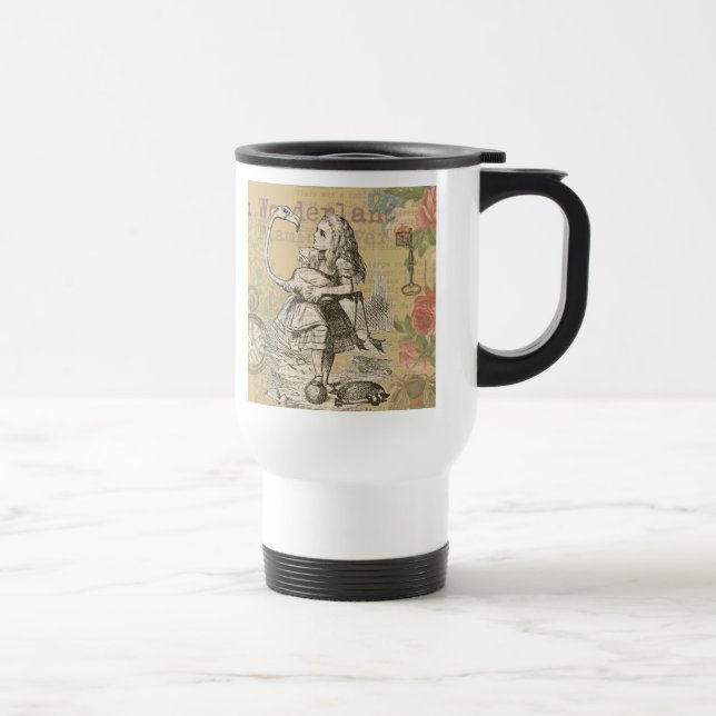 Alice in Wonderland Flamingo Classic Travel Mug (Right)