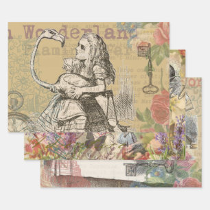 Alice in Wonderland Flamingo Classic Wrapping Paper Sheet