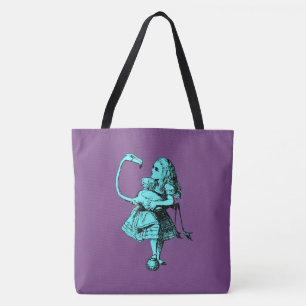 Alice in Wonderland & Flamingo Tote Bag
