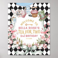 Alice in Wonderland Flower 2nd birthday Welcome