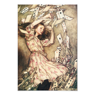 Alice in Wonderland Flying Cards Photo Print