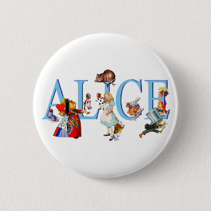 ALICE IN WONDERLAND & FRIENDS 6 CM ROUND BADGE
