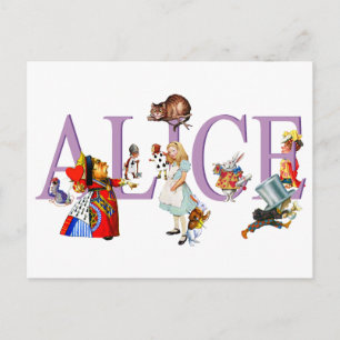 ALICE IN WONDERLAND & FRIENDS POSTCARD