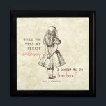 Alice in Wonderland Gift Box<br><div class="desc">A picture of Alice and a quote from the book Alice's Adventures in Wonderland,  written by Lewis Carroll and illustrated by John Tenniel. "Would you tell me please,  which way I ought to go from here?"</div>