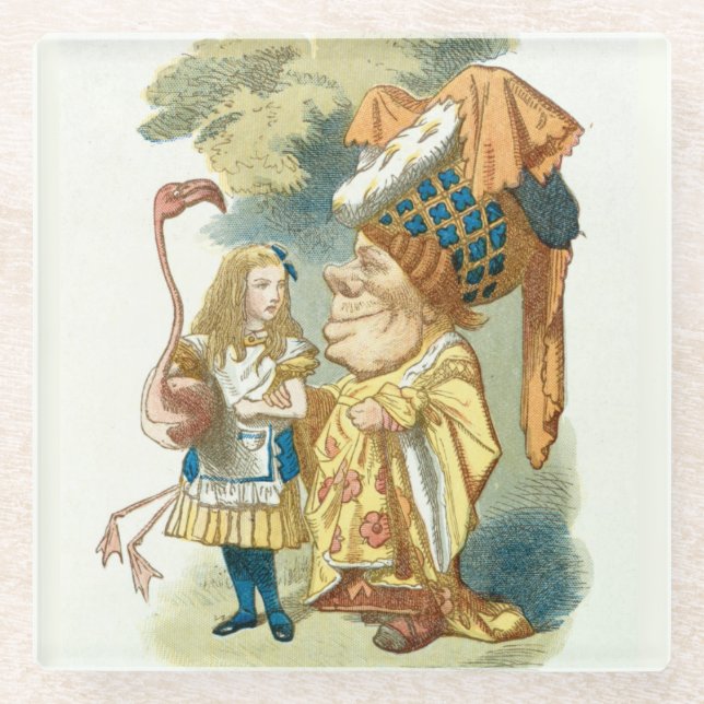 Alice In Wonderland Glass Coaster (Front)