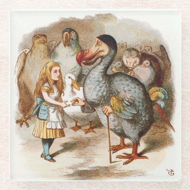 Alice In Wonderland Glass Coaster (Front)