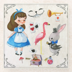 Alice In Wonderland Glass Coaster