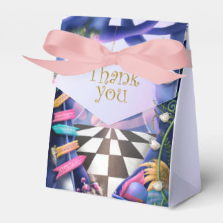 Alice in Wonderland, gold glitter, baby shower Favour Box