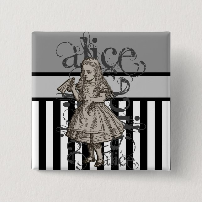 Alice In Wonderland Grunge 15 Cm Square Badge (Front)