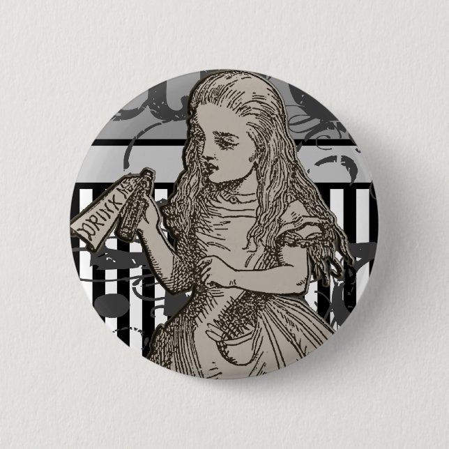 Alice In Wonderland Grunge 6 Cm Round Badge (Front)