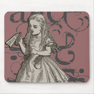 Alice In Wonderland Grunge (Pink) Mouse Pad