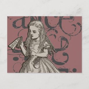 Alice In Wonderland Grunge (Pink) Postcard