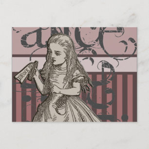 Alice In Wonderland Grunge Postcard