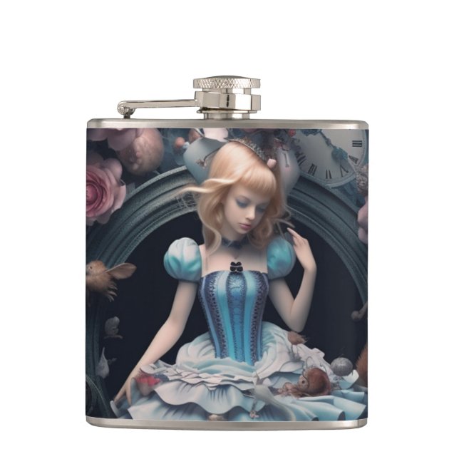 Alice in Wonderland Hip Flask (Front)